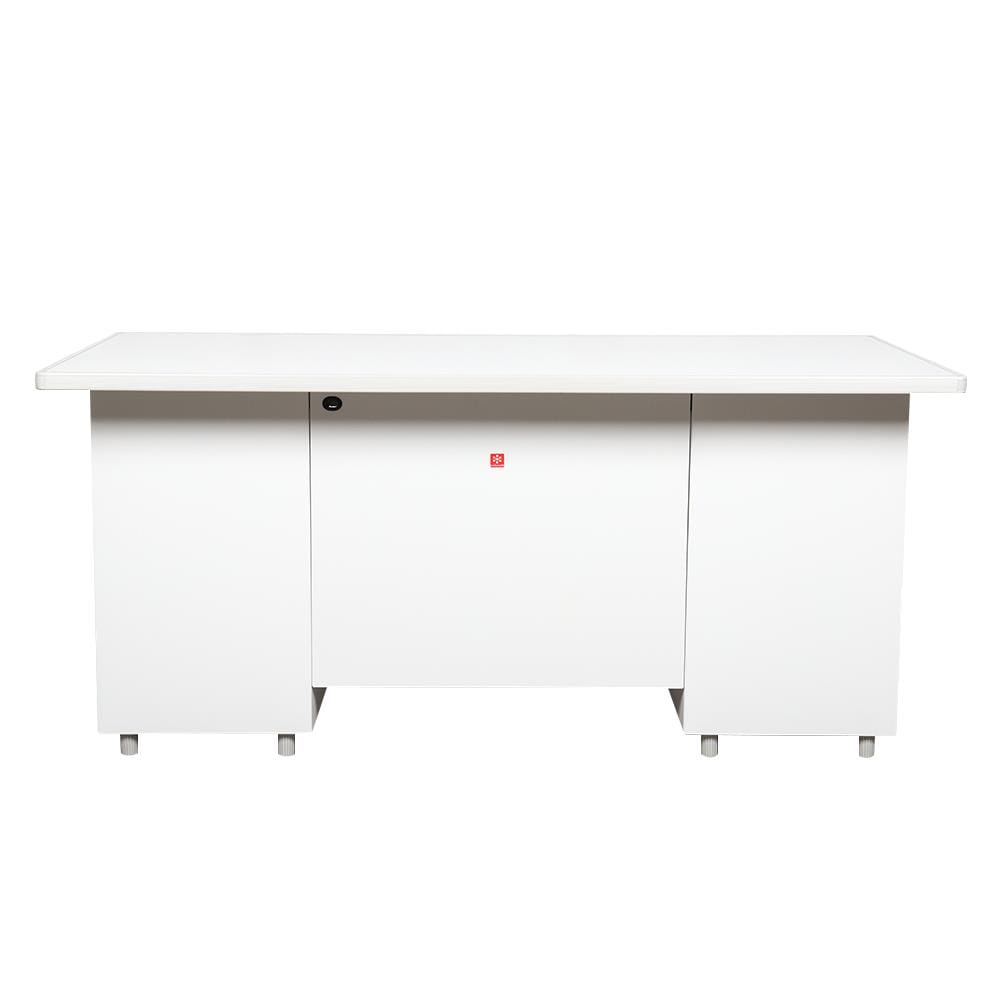 โต๊ะทำงานเหล็ก LUCKY WORLD DX-52-33-TG 159.5 ซม. สีเทาทราย