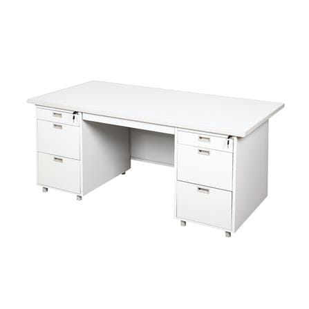 โต๊ะทำงานเหล็ก LUCKY WORLD DX-52-33-TG 159.5 ซม. สีเทาทราย_0