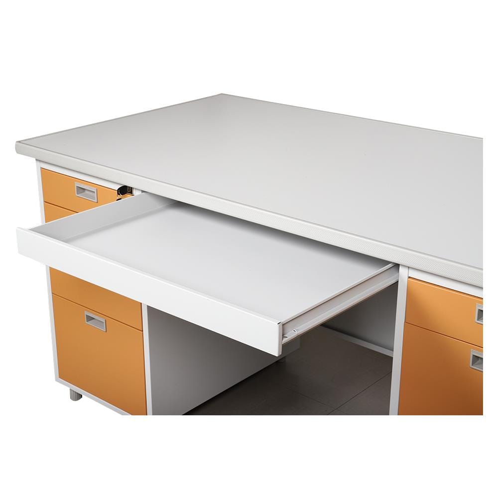 โต๊ะทำงานเหล็ก LUCKY WORLD DX-52-33-EG 159.5 ซม. สีน้ำตาล