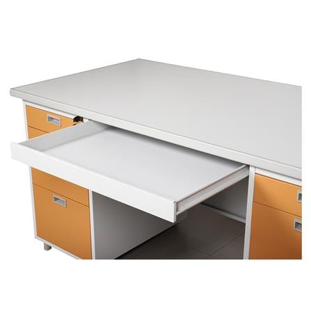 โต๊ะทำงานเหล็ก LUCKY WORLD DX-52-33-EG 159.5 ซม. สีน้ำตาล_3