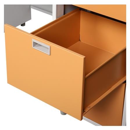 โต๊ะทำงานเหล็ก LUCKY WORLD DX-52-33-EG 159.5 ซม. สีน้ำตาล_5