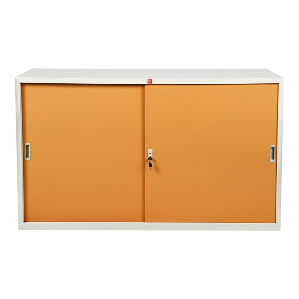 ตู้เหล็กบานเลื่อนทึบ LUCKY WORLD KSS-150-EG สีน้ำตาล