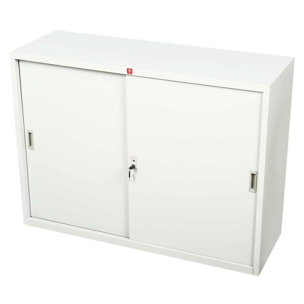 ตู้เหล็กบานเลื่อนทึบ LUCKY WORLD KSS-120-TG สีเทาทราย