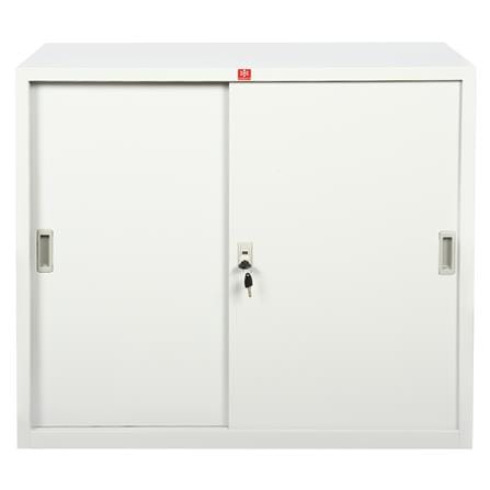 ตู้เหล็กบานเลื่อนทึบ LUCKY WORLD KSS-120-TG สีเทาทราย