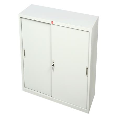 ตู้เหล็กบานเลื่อนทึบ LUCKY WORLD KSS-90-TG สีเทาทราย_1