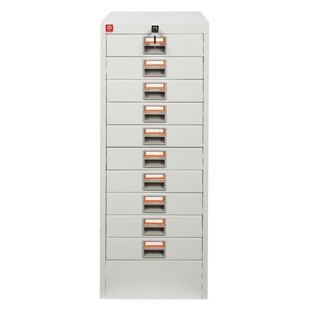 ตู้ลิ้นชักเหล็ก 10 ลิ้นชัก LUCKY WORLD CDX-10-TG สีเทาทราย_1