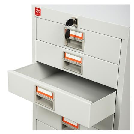 ตู้ลิ้นชักเหล็ก 10 ลิ้นชัก LUCKY WORLD CDX-10-TG สีเทาทราย_2
