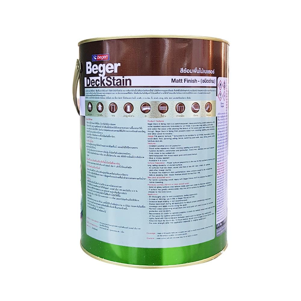 สีย้อมพื้นไม้ ชนิดด้าน BEGER DECKSTAIN 3909 สีมะฮอกกะนี 1 แกลลอน
