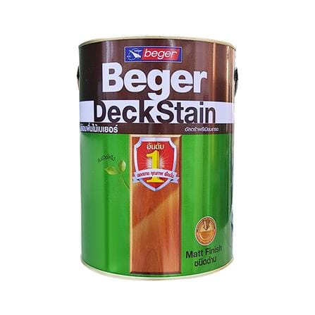 สีย้อมพื้นไม้ BEGER DeckStain 3905 ด้าน 1 แกลลอน สีไม้แดง