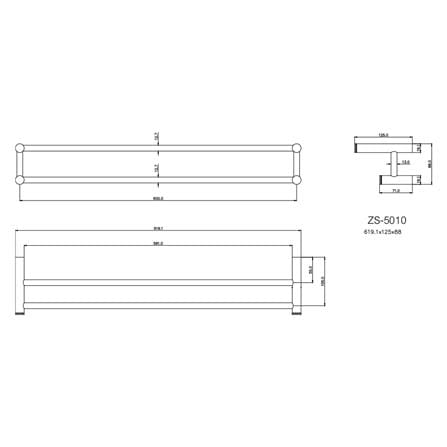 ราวแขวนผ้าคู่ WS ZS-5010 60 ซม. สเตนเลส_2