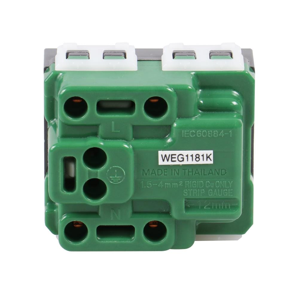 เต้ารับเดี่ยว 3 ขา มีม่านนิรภัย PANASONIC WEG1181 KH สีเทา