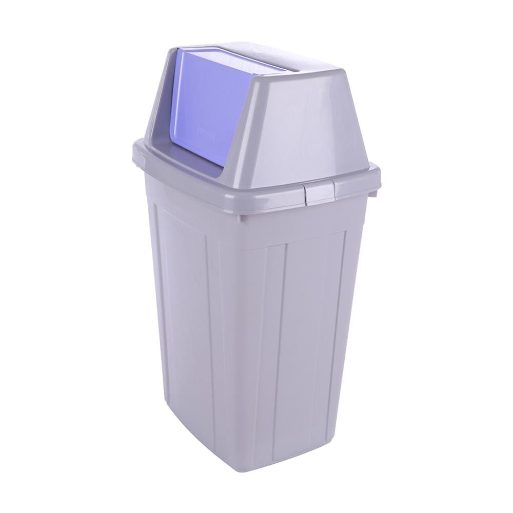 ถังขยะเหลี่ยม ฝาสวิง KEYWAY 105L สีน้ำเงิน/ม่วง
