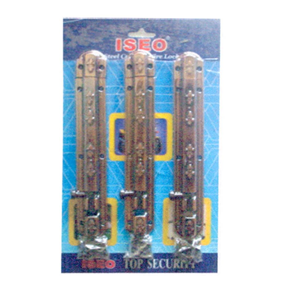 กลอนทั่วไป ISEO 128 6 นิ้ว สีสองแดงรมดำ (แพ็ก 3 ชิ้น)