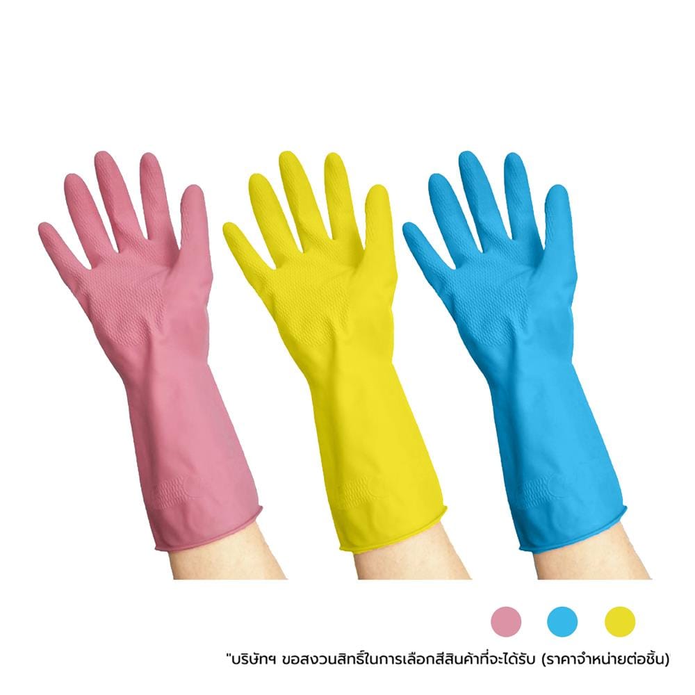 ถุงมือยาง POLY-BRITE COMFORT SIZE M คละสี (แพ็ก 1 คู่)
