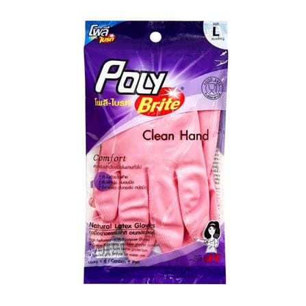 ถุงมือยาง POLY-BRITE COMFORT SIZE L คละสี_2