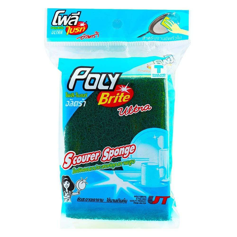 ฟองน้ำพร้อมใยขัด POLY-BRITE 307-04 7.5x11 ซม.