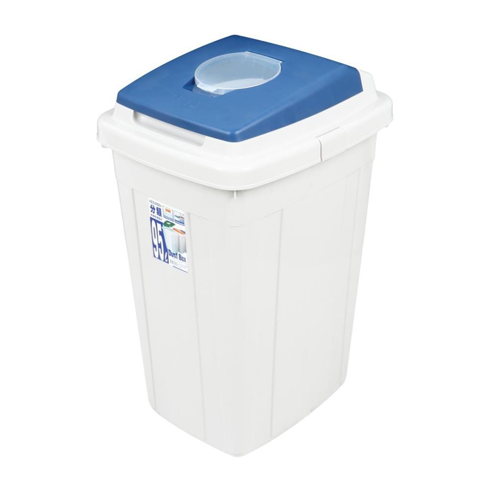 ถังขยะเหลี่ยม ฝาเปิด-ปิด KEY WAY 95L สีน้ำเงิน/ม่วง