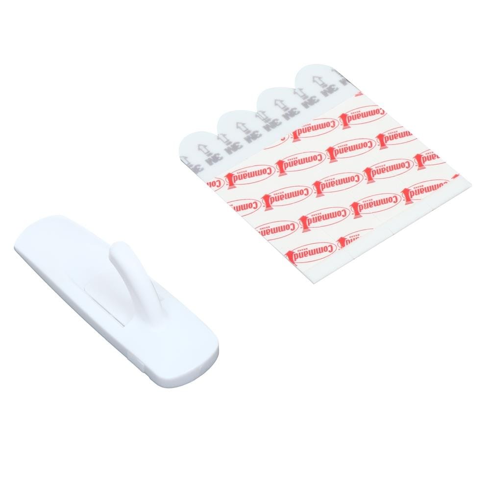 MEDIUM UTILITY HOOKS WITH ADHESIVE STRIPS 3M COMMAND 17001 WHITE