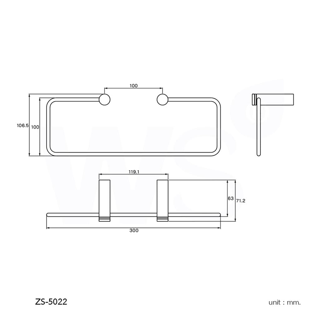 ห่วงแขวนผ้า WS ZS-5022 สเตนเลส