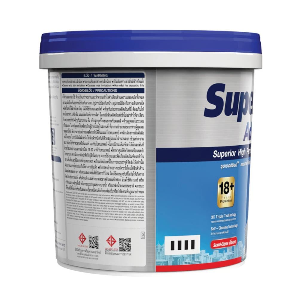 สีน้ำทาภายนอก ชนิดกึ่งเงา TOA SUPERSHIELD ADVANCE BASE A สีขาว 9 ลิตร