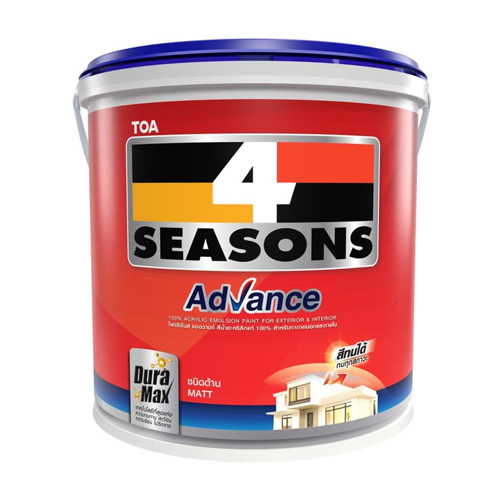 สีน้ำทาภายนอก ชนิดด้าน TOA 4 SEASONS ADVANCE BASE C สีขาว 1/4 แกลลอน