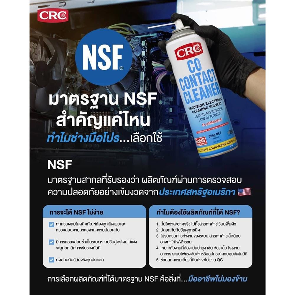 สเปรย์ทำความสะอาดหน้าสัมผัสไฟฟ้า CRC 150 กรัม สีใส