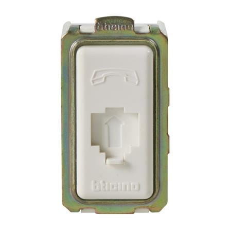 เต้ารับโทรศัพท์ BTICINO 6P/4C SM9021 M/4 สีขาว_0