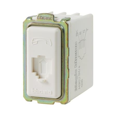 เต้ารับโทรศัพท์ BTICINO 6P/4C SM9021 M/4 สีขาว_1