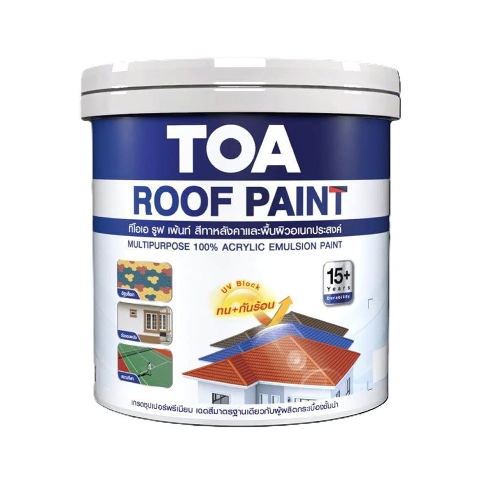 สีทาหลังคา ชนิดกึ่งเงา TOA ROOF PAINT R106 สีส้มอิฐ 1 แกลลอน_1