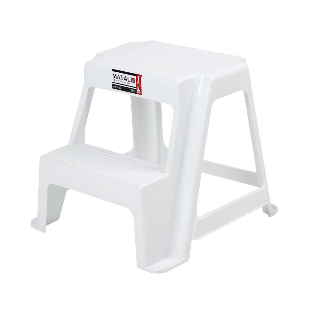 PLASTIC STEP STOOL MATALL 2-STEP WHITE