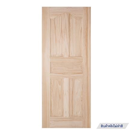 ประตูไม้สนนิวซีแลนด์ ไม่เจาะลูกบิด MODERN DOORS L.118-5 80x200 ซม. สีธรรมชาติ_0