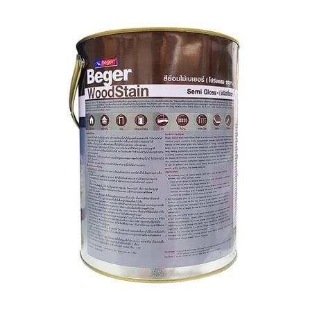 สีย้อมไม้ ชนิดกึ่งเงา BEGER WOODSTAIN 2911 สีไม้โอ๊ค 1 แกลลอน_1