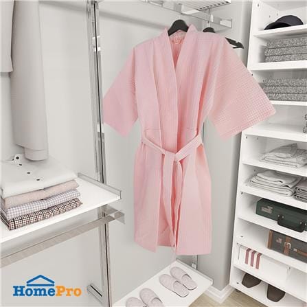 ชุดคลุมอาบน้ำ HOME LIVING STYLE WAFFLE สีชมพู_3