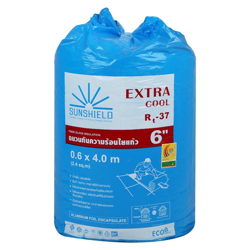 ฉนวนใยแก้วกันความร้อน SUNSHIELD EXTRA COOL หนา 6 นิ้ว 0.6X4 ม.