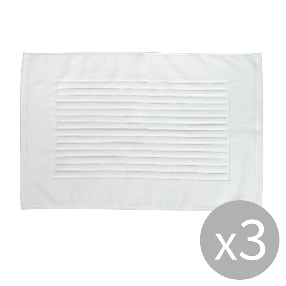 พรมขนหนู HOME LIVING STYLE 18X30 นิ้ว สีขาว แพ็ก 3 ชิ้น