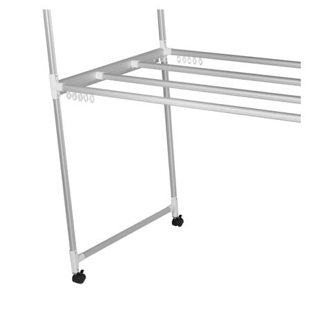 8-BAR ALUMINUM CLOTHES RACK WITH CASTERS PLIM 2M_2