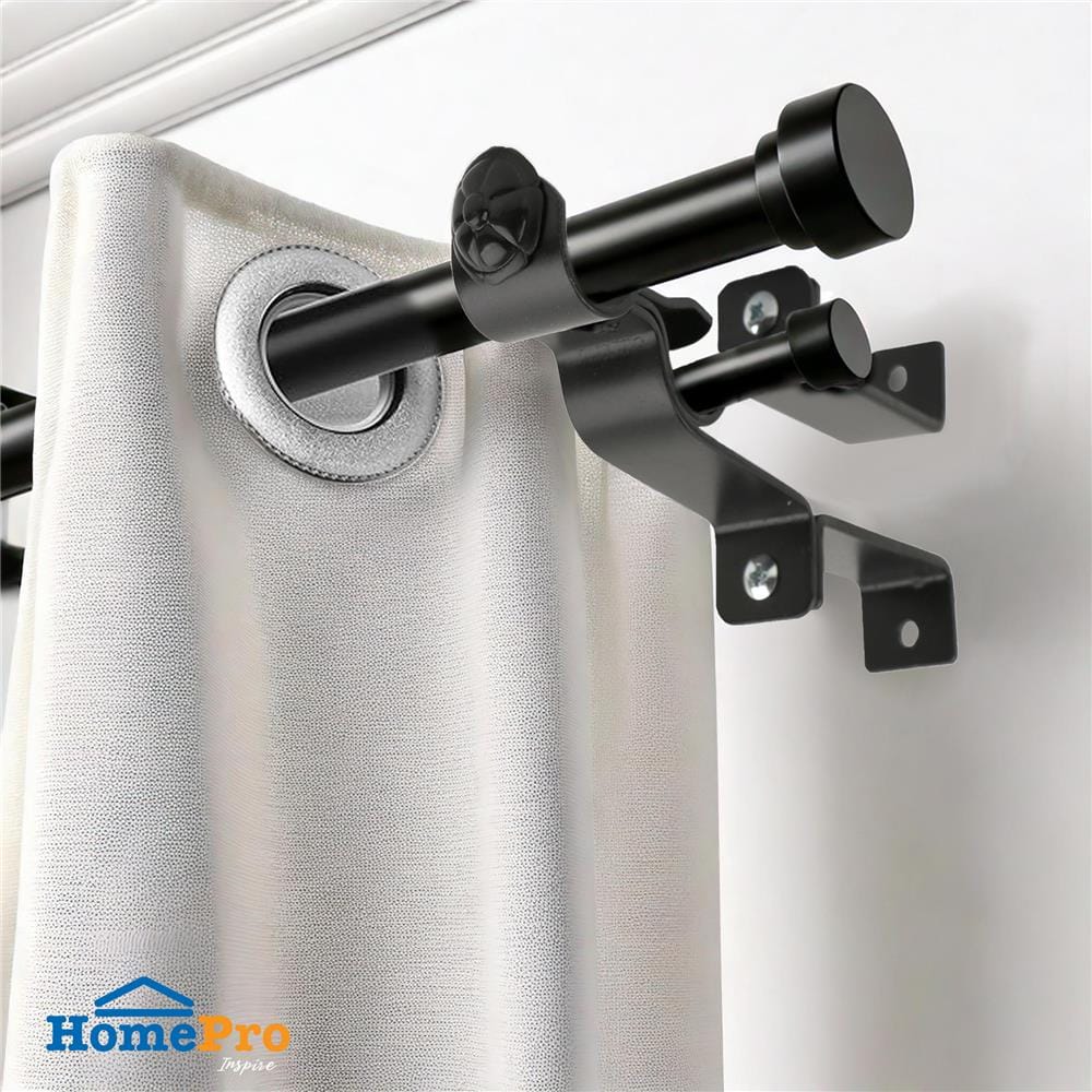 ขารับราง 2 ชั้นพิเศษ เหล็ก HOME LIVING STYLE 19 มม. สีดำ