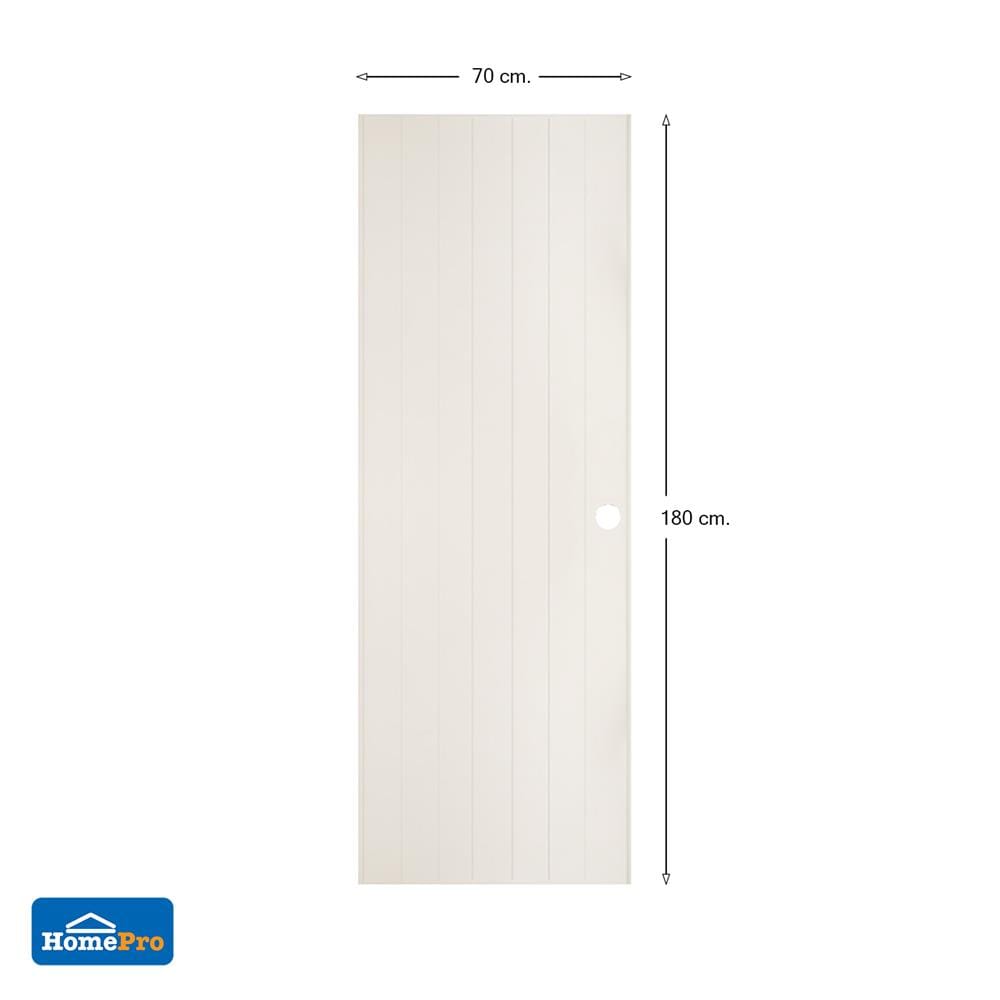 ประตู PVC บานประกอบ AZLE 1 70X180 ซม. สีครีม