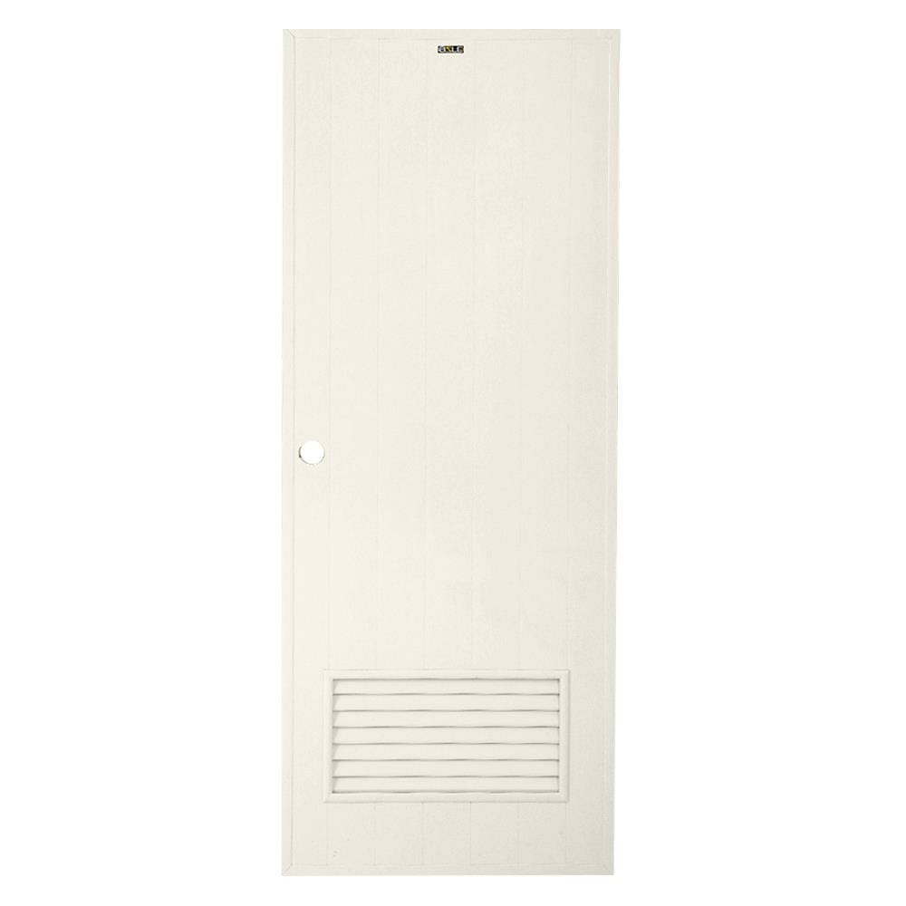 ประตูห้องน้ำ PVC บานประกอบ AZLE-2 เกล็ดล่าง 70X180 ซม. สีครีม