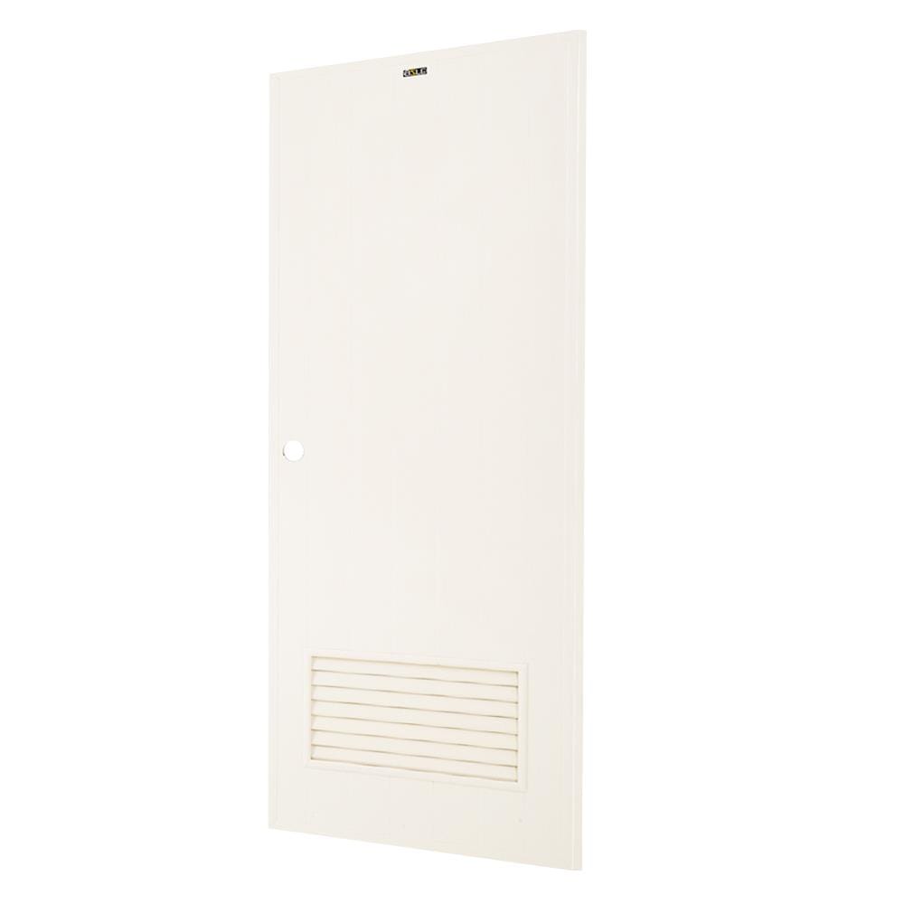 ประตูห้องน้ำ PVC บานประกอบ AZLE-2 เกล็ดล่าง 70X180 ซม. สีครีม
