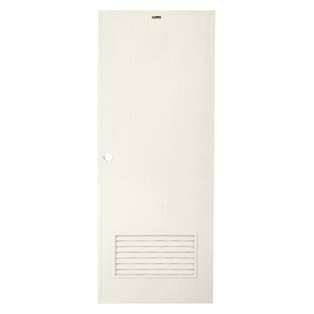 ประตูห้องน้ำ PVC บานประกอบ AZLE-2 เกล็ดล่าง 70X180 ซม. สีครีม