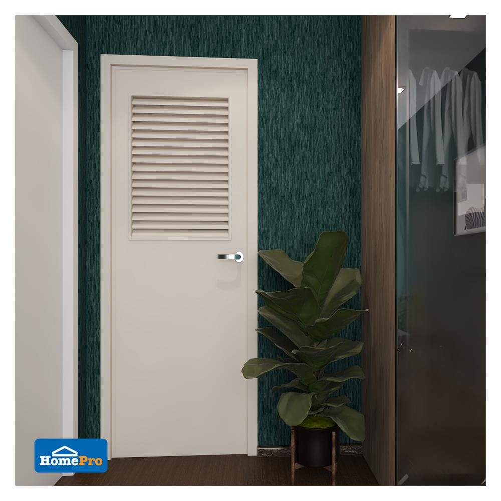 ประตู PVC บานประกอบ AZLE-3 70X180 ซม. สีครีม