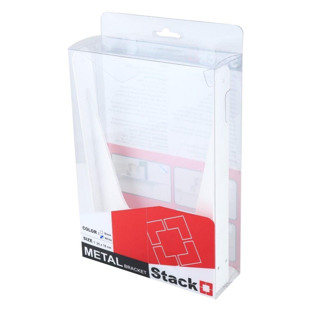 แขนรับชั้นเหล็ก STACKO L 25x18 ซม. สีขาว