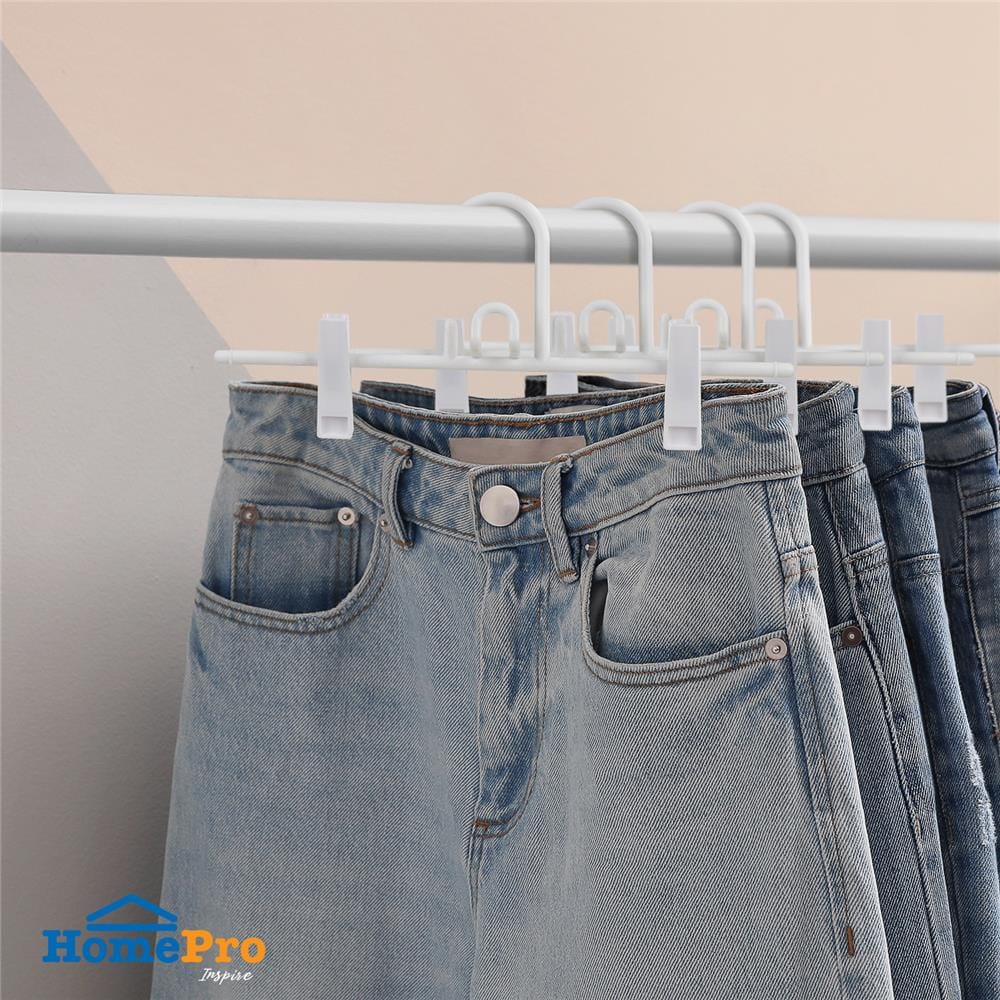 ไม้แขวนเสื้อมีหนีบ PLIM HHG007-W สีขาว