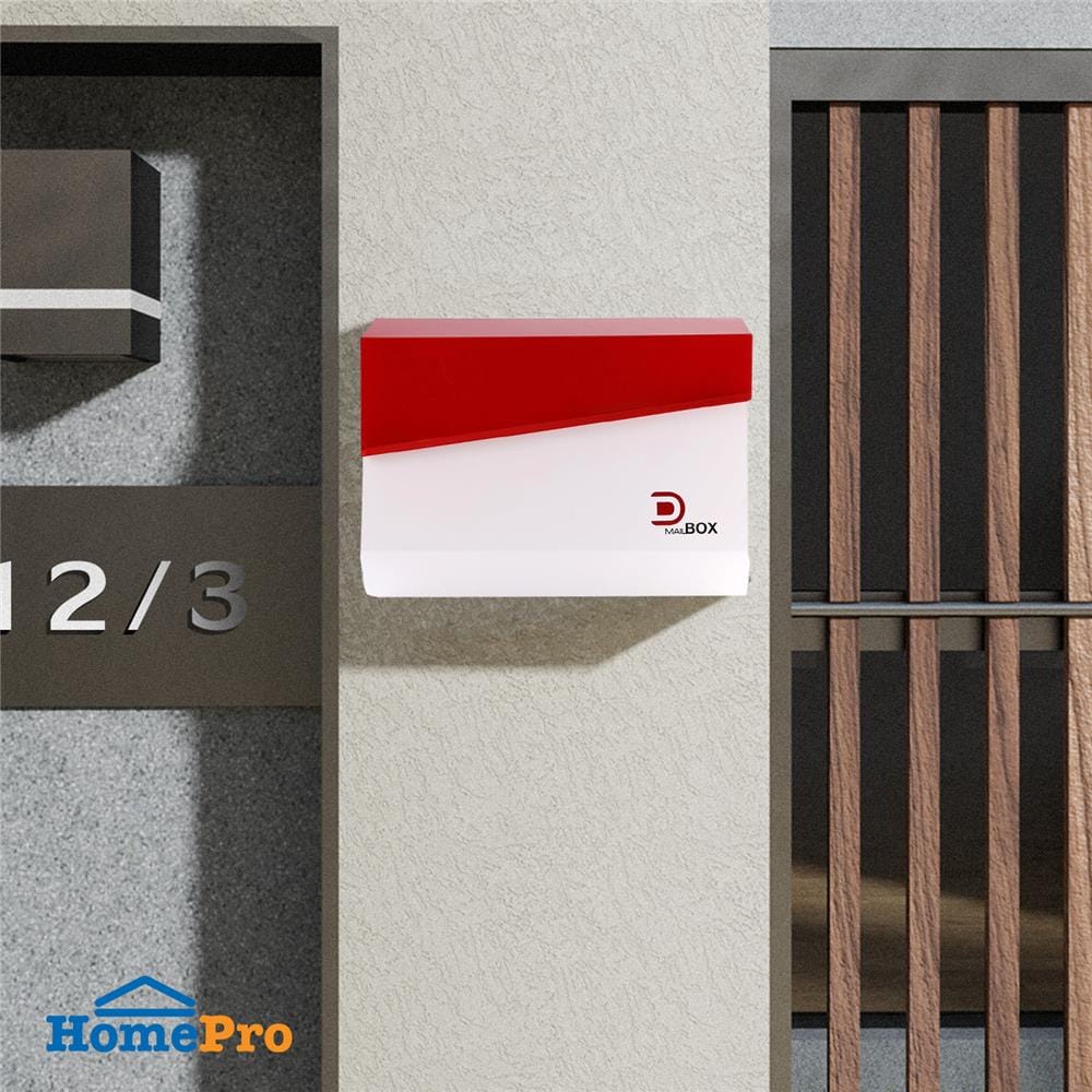 ตู้จดหมาย D MAIL BOX สีขาว/แดง