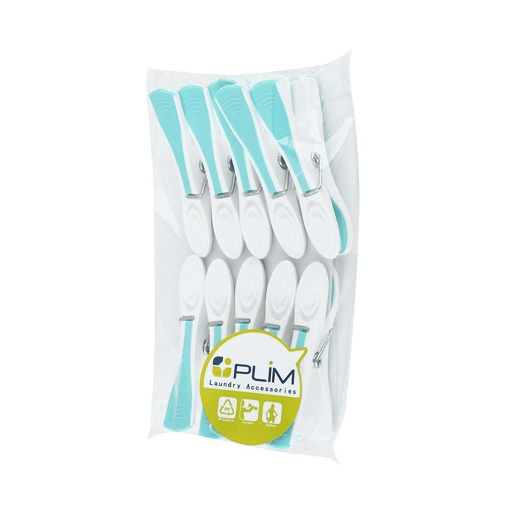 กิ๊บหนีบผ้าหัวยาง PLIM สีขาว/น้ำเงิน แพ็ค10 ชิ้น