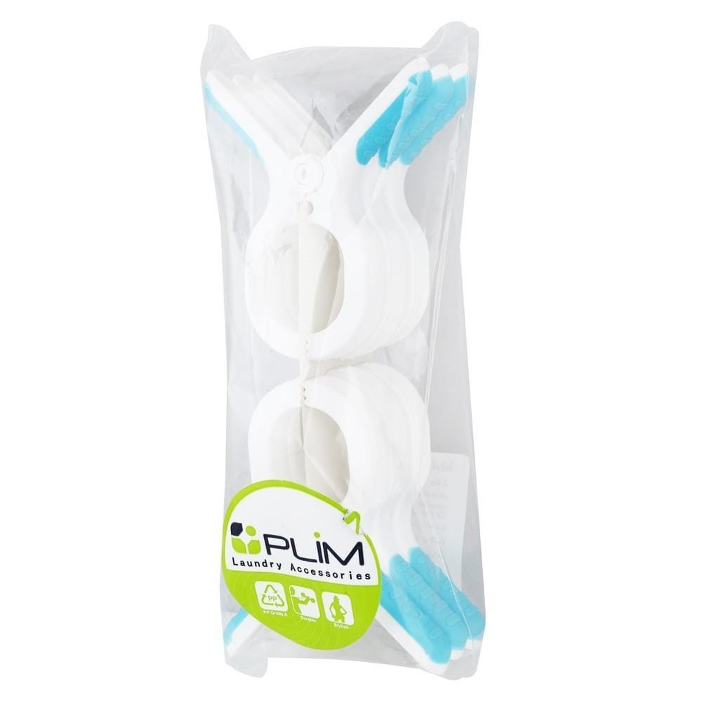 กิ๊บหนีบผ้านวมพิเศษ PLIM สีขาว/น้ำเงิน (แพ็ก 6 ชิ้น)