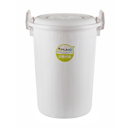 ถังน้ำถังน้ำกลมพร้อมฝาล็อค PLIM 79L (20.8gl) สีขาว