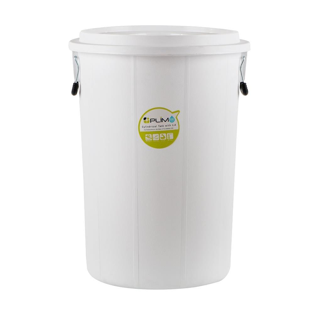 ถังน้ำพร้อมฝา PLIM 66L (17.gl) สีขาว