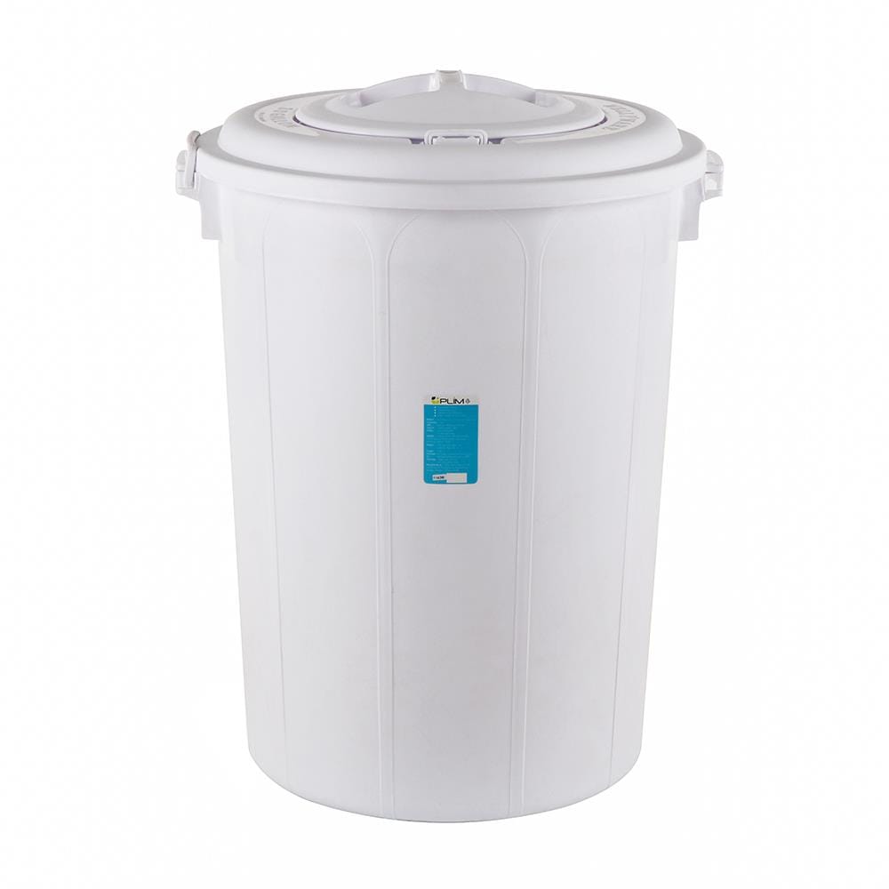ถังน้ำถังน้ำกลมพร้อมฝาล็อค PLIM 115L (30.3.gl) สีขาว